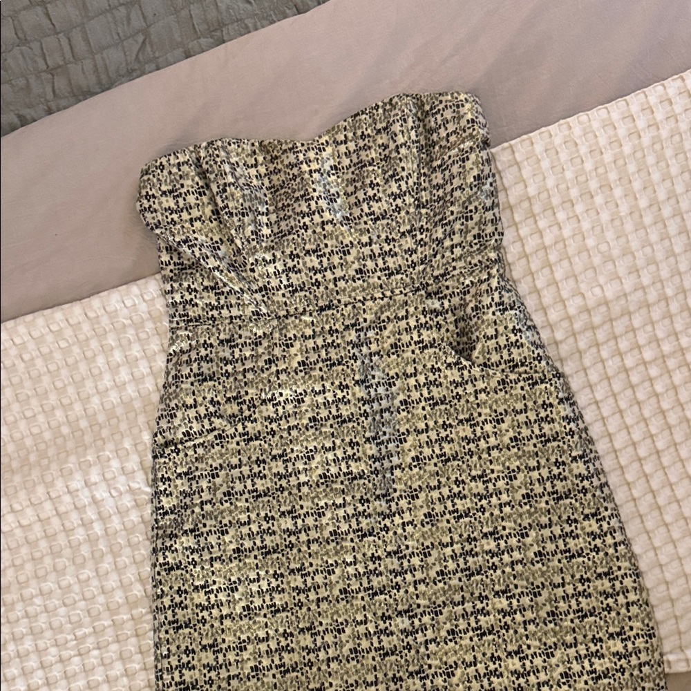 The Limited Elegant Strapless Sparkle Tweed Dress